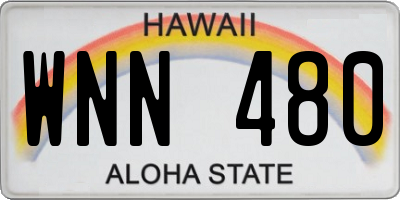 HI license plate WNN480