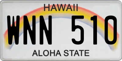 HI license plate WNN510