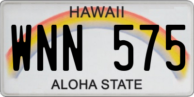 HI license plate WNN575
