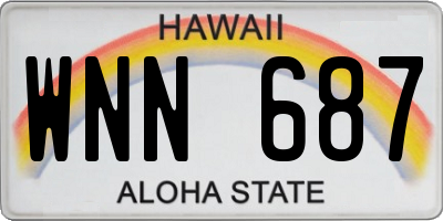 HI license plate WNN687