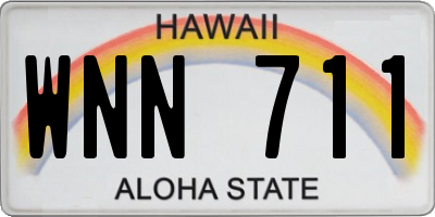 HI license plate WNN711