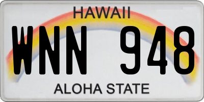 HI license plate WNN948