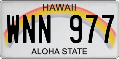 HI license plate WNN977