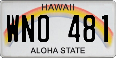 HI license plate WNO481