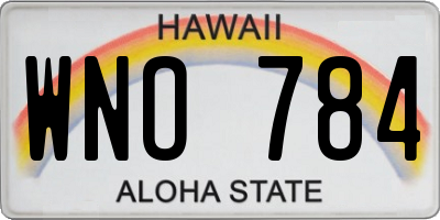 HI license plate WNO784
