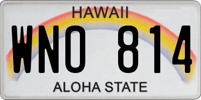 HI license plate WNO814