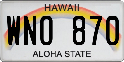 HI license plate WNO870