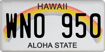 HI license plate WNO950