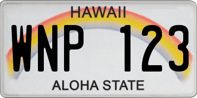 HI license plate WNP123