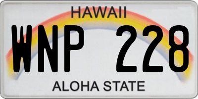 HI license plate WNP228