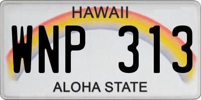 HI license plate WNP313