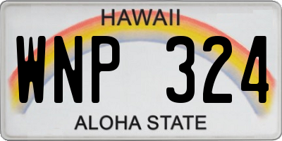 HI license plate WNP324