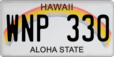 HI license plate WNP330