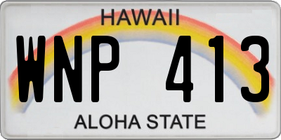 HI license plate WNP413