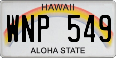 HI license plate WNP549