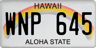 HI license plate WNP645
