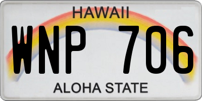 HI license plate WNP706