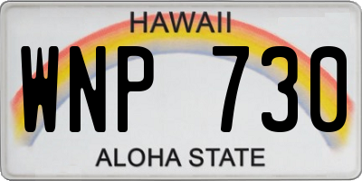 HI license plate WNP730
