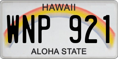 HI license plate WNP921