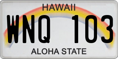 HI license plate WNQ103