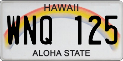 HI license plate WNQ125