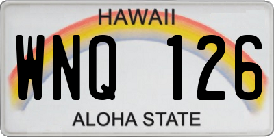 HI license plate WNQ126