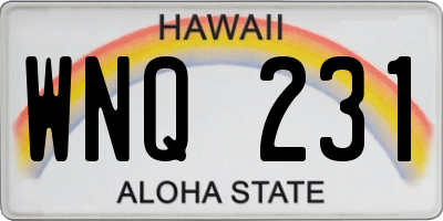 HI license plate WNQ231