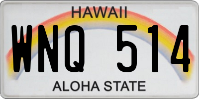 HI license plate WNQ514