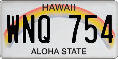 HI license plate WNQ754