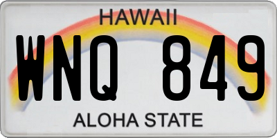 HI license plate WNQ849