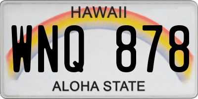 HI license plate WNQ878