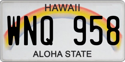 HI license plate WNQ958