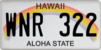 HI license plate WNR322
