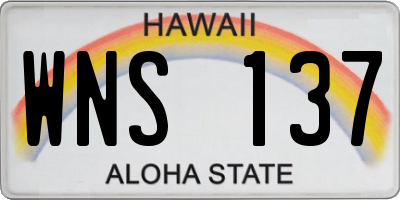 HI license plate WNS137