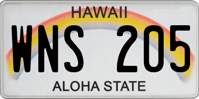 HI license plate WNS205
