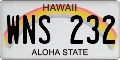 HI license plate WNS232