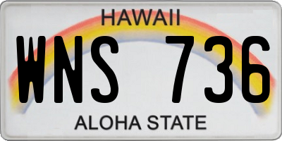 HI license plate WNS736