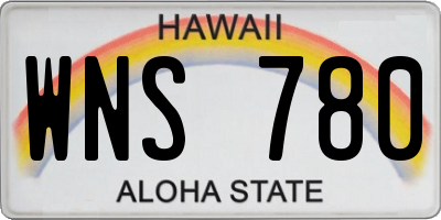 HI license plate WNS780