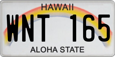 HI license plate WNT165