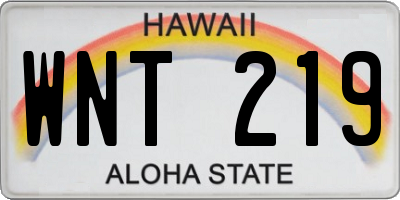 HI license plate WNT219