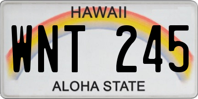 HI license plate WNT245