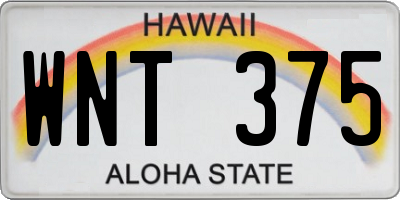 HI license plate WNT375