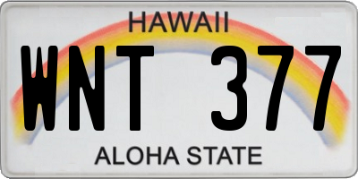 HI license plate WNT377