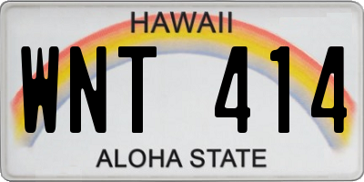 HI license plate WNT414
