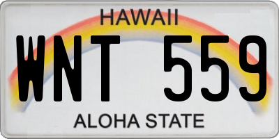 HI license plate WNT559
