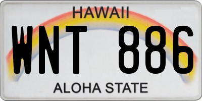 HI license plate WNT886