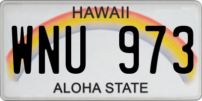 HI license plate WNU973