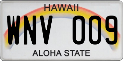 HI license plate WNV009