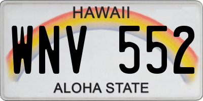 HI license plate WNV552