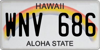 HI license plate WNV686